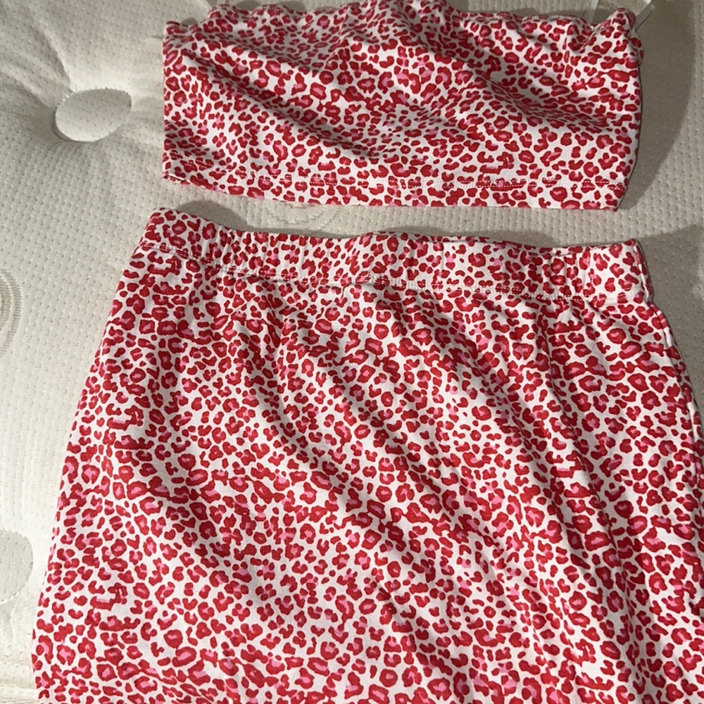 Shein leopard top and skirt set